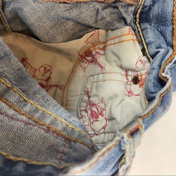 True Religion Rainbow Bobby Destroyed Distressed Jeans Mens 30x33 Denim - Picture 9 of 13